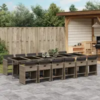 Gossi set mobilier de gradina cu perne, 13 piese, gri, poliratan