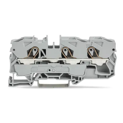 3-conductor through terminal block; 10 mm²; suitable for Ex e II applications; side and center marking; for DIN-rail 35 x 15 and 35 x 7.5; Push-in CAGE CLAMP®; 10,00 mm²; gray