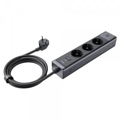 Prelungitor McDodo CH-0620, 3 x Schuko - 1 x USB-A - 2 x USB-C, Negru