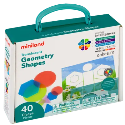 Joc educational Forme geometrice cu piese translucide