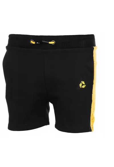 Pantaloni scurti copii - Bumbac/Poliester - Negru/Galbenqsqsq