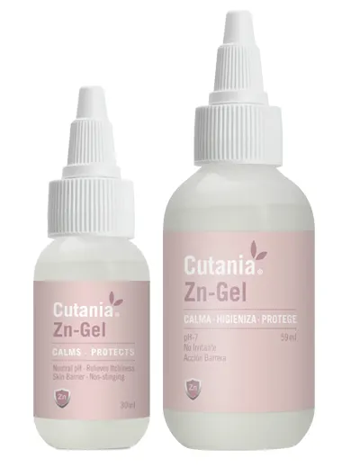 Formula dermatologica sub forma de gel, cu pH neutru, efect calmant si dezinfectant CUTANIA Zn-Gel, VetNova, 30ml