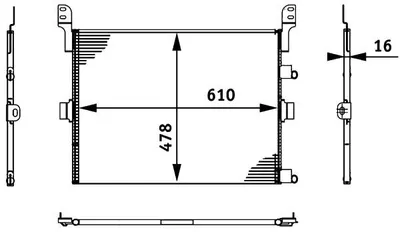 Condensator climatizare potrivit RVI D, KERAX, MAGNUM, PREMIUM 2; VOLVO FE, FE II 10.8D-7.1D 10.04