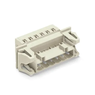 1-conductor male connector; 100% protected against mismating; Snap-in flange; 2.5 mm²; Pin spacing 5 mm; 20-pole; 2,50 mm²; light gray