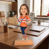 Caricatura pentru medic ambulanta - Statueta Personalizata tip Trofeu