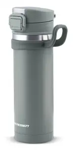 Termos cu vid Berdsen Gri 450 ml,interior din otel inoxidabil,maner practic,capac cu blocare,baza antialunecare