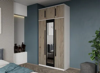 Dulap dormitor 3 usi San Remo+Oglinda 124 x 240,3 cm- Dallas