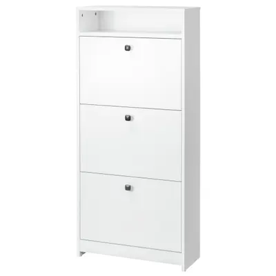 HOMCOM dulap pantofi, 3 compartimente, 60×24×132cm, alb | AOSOM RO