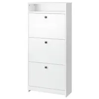 HOMCOM dulap pantofi, 3 compartimente, 60×24×132cm, alb | AOSOM RO