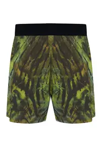 Pantaloni scurti sport barbati H46635 - Verde/Negru - Poliester -
