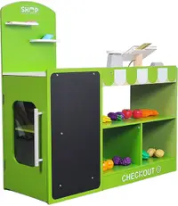 Magazin de lemn pentru copii Smart Baby - Cu accesorii, verde