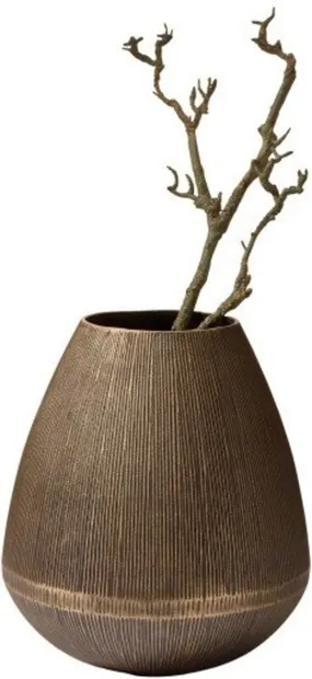 Vaza Philippi - Sarafina, 29 x 29 x 33 cm, aluminiu cu finisaj bronz