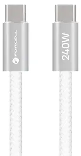 Cablu Forcell - F-Energy, USB-C/USB-C, 240W, 5A, 1.2 m, alb