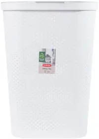Curver - Coș cu capac Dots Infinity, 60 l, alb