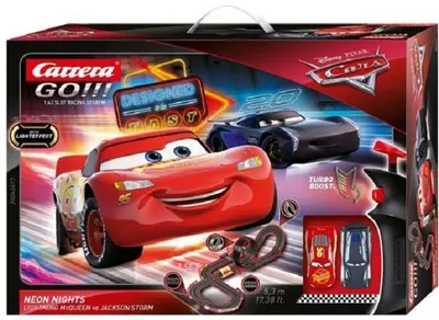 Pista de curse Carrera cu masini cu lumini Go Cars Neon Nights, 5.3 m