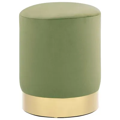 vidaXL Taburet, verde muștar și auriu, catifea 28 x 36 cm