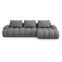 Colțar gri extensibil/cu spațiu de depozitare (cu colț pe partea dreaptă/cu șezlong) Linz – Cosmopolitan Design