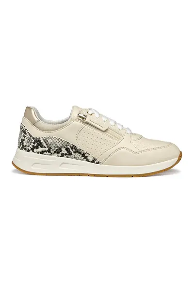 Pantofi sport de piele ecologica cu perforatii - Bej deschis