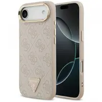 Husa MagSafe pentru Apple iPhone 17 Air, Guess, 4G Triangle Logo, Roz Aurie