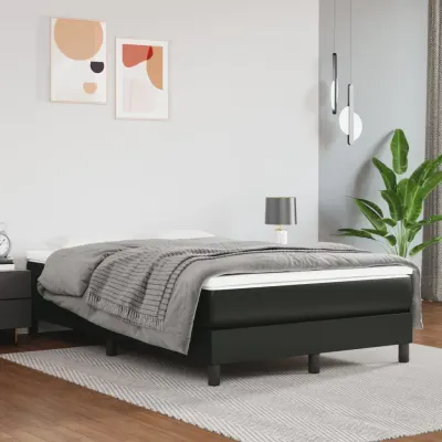 vidaXL Saltea cu arcuri buzunar, fermitate medie, negru, 120x200x20 cm, piele ecologică