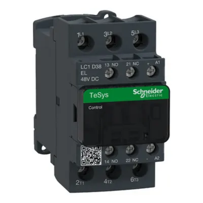 Contactor, TeSys Deca, 3P(3NO), AC-3/AC-3e, <=440V, 38A, bobina cu consum redus 48V CC, terminale cu surub