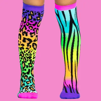 Șosete lungi colorate Madmia pentru fete fantasy Leopard 6-99 ani