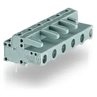 THT female header; 0.6 x 1.0 mm solder pin; angled; Pin spacing 7.5 mm; 6-pole; gray