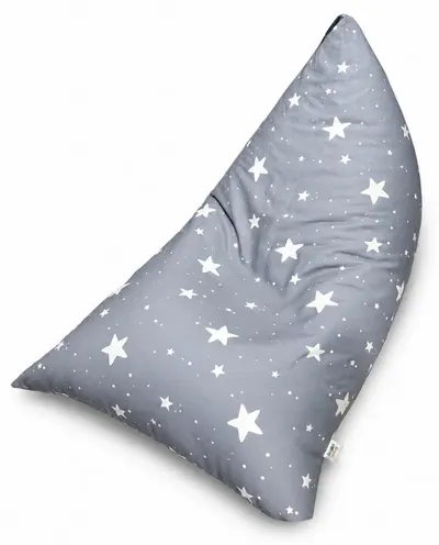 Puf pentru copii Ginger Home - Little Stars, gri cu stele, 127 x 81 x 76 cm