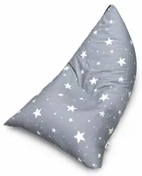 Puf pentru copii Ginger Home - Little Stars, gri cu stele, 127 x 81 x 76 cm