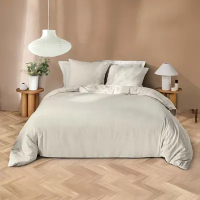 Lenjerie de pat bej din microfibră pentru pat dublu, extinsă 240x220 cm Azura – douceur d'intérieur