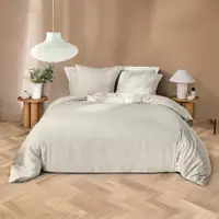 Lenjerie de pat bej din microfibră pentru pat dublu, extinsă 240x220 cm Azura – douceur d'intérieur