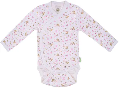 Body Bio Baby - Bumbac organic, 74 cm, 6-9 luni, alb-roz
