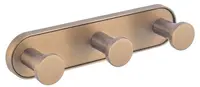 Agățătoare de perete triplă Inter Ceramic - Lusso, 17.2 x 4.15 x 5 cm, Rose Gold