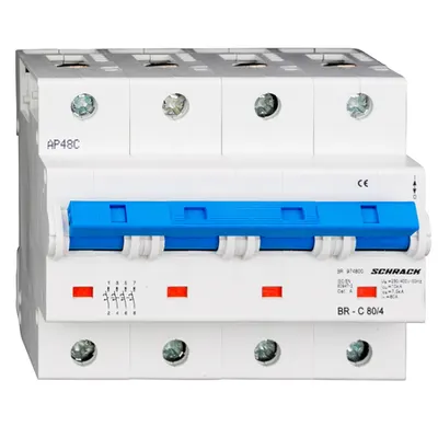Intreruptor automat C 80A, 4 poli, 10kA