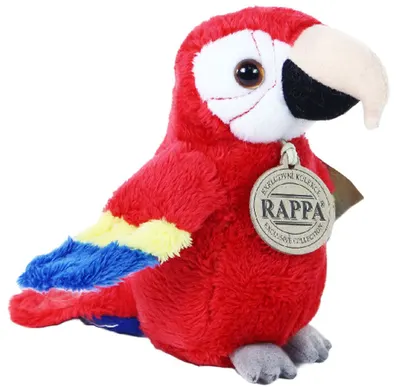 Jucărie de plus Rappa Eco Friends - Pui de Macaw Roșu, 15 cm