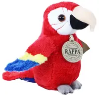 Jucărie de plus Rappa Eco Friends - Pui de Macaw Roșu, 15 cm