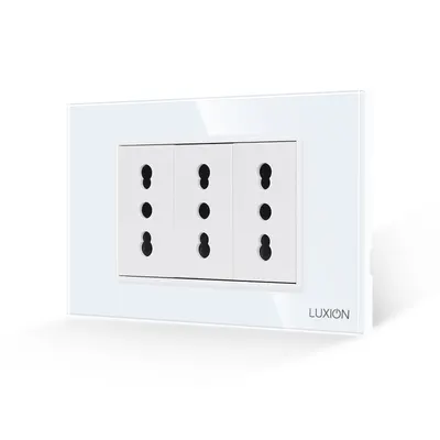 Priza Tripla cu Rama din Sticla LUXION, Standard Italian, 3M