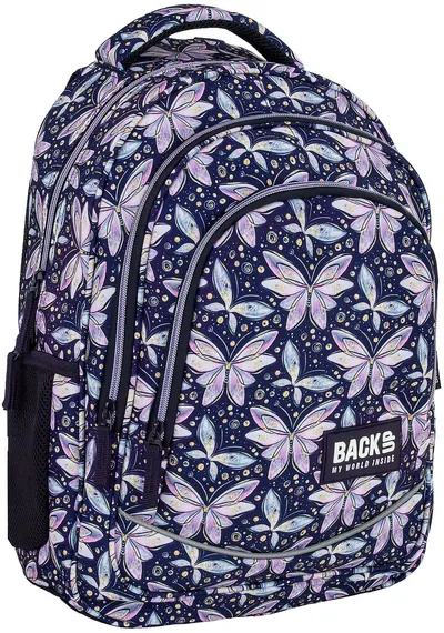 Rucsac școlar BackUp X - Butterflies, cu 2 compartimente