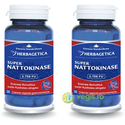 Pachet Super Nattokinase 2.750 FU 30cps+30cps