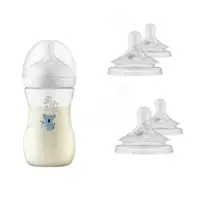 Set 1 x biberon, Philips Avent, Natural Response, +1 luna, 260 ml, Anticolici, Koala + 4 x tetine cu debit 4 (mediu), 3 luni+