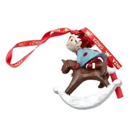 Decorațiune Ginza, Regatul de Crăciun, Royal, model Elf pe căluț cu balansoar, 9 cm