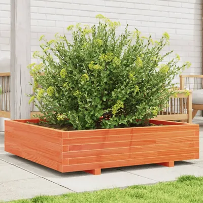 Gossi jardiniera gradina, maro ceruit, 100x100x26,5cm, lemn masiv pin