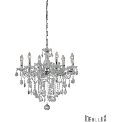 candelabru Florian, 6 becuri, dulie E14, D:600 mm, H:770/1200 mm, Crom