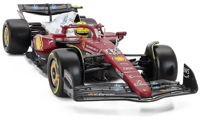 Model de colecție Bburago Mașini de curse - Ferrari SF-25 #44 L. Hamilton Formula 1 Monza Italy Gp (2025) (with driver figure and showcase)
