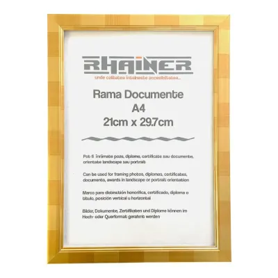 Ramă foto A4 - model Madrid auriu