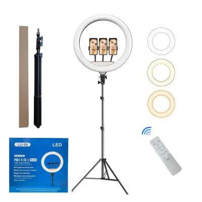 RING LIGHT LED 56cm, 55w, trepied 2m, telecomanda