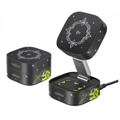 Incarcator retea UGREEN Genshin Impact W702 2in1, Wireless, 1 x USB-C, 25W (Negru)