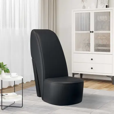 vidaXL Scaun, design toc înalt, negru, piele ecologică