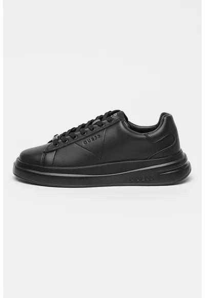 Pantofi sport din piele si piele ecologica - Negru