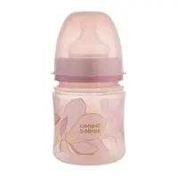 Biberon anticolici cu tetina de silicon Canpol Easy Start Gold 120 ml Roz